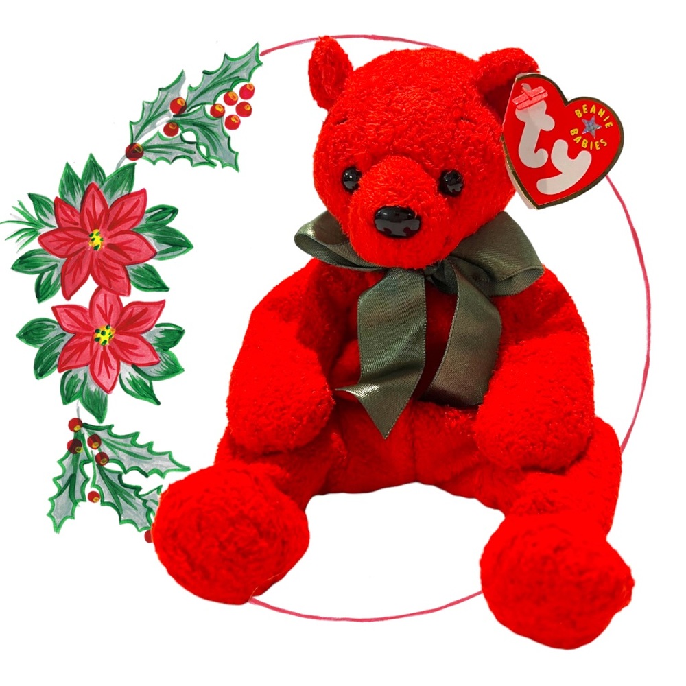 TY Beanie Christmas “Mistletoe” Bear 2000